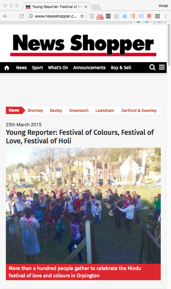 Young Reporter: Festival of Colours, Festival of Love, Festival of Holi
