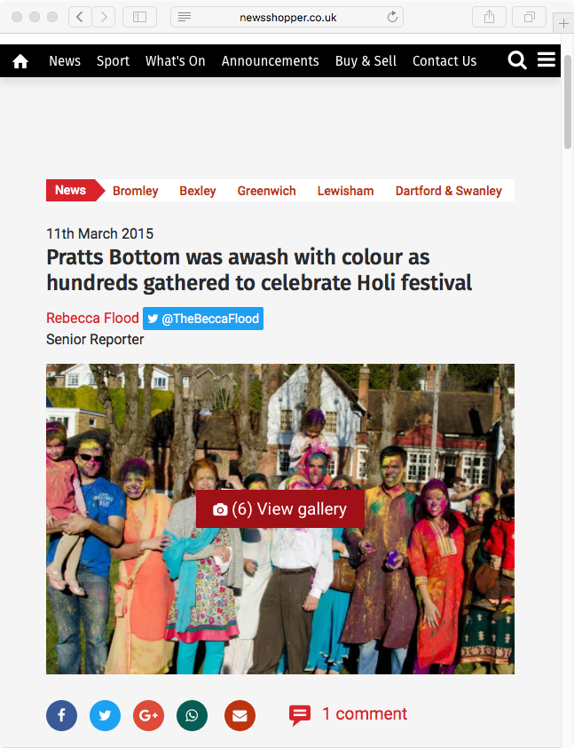 Pratts Bottom was awash with colour as hundreds gathered to celebrate Holi festival